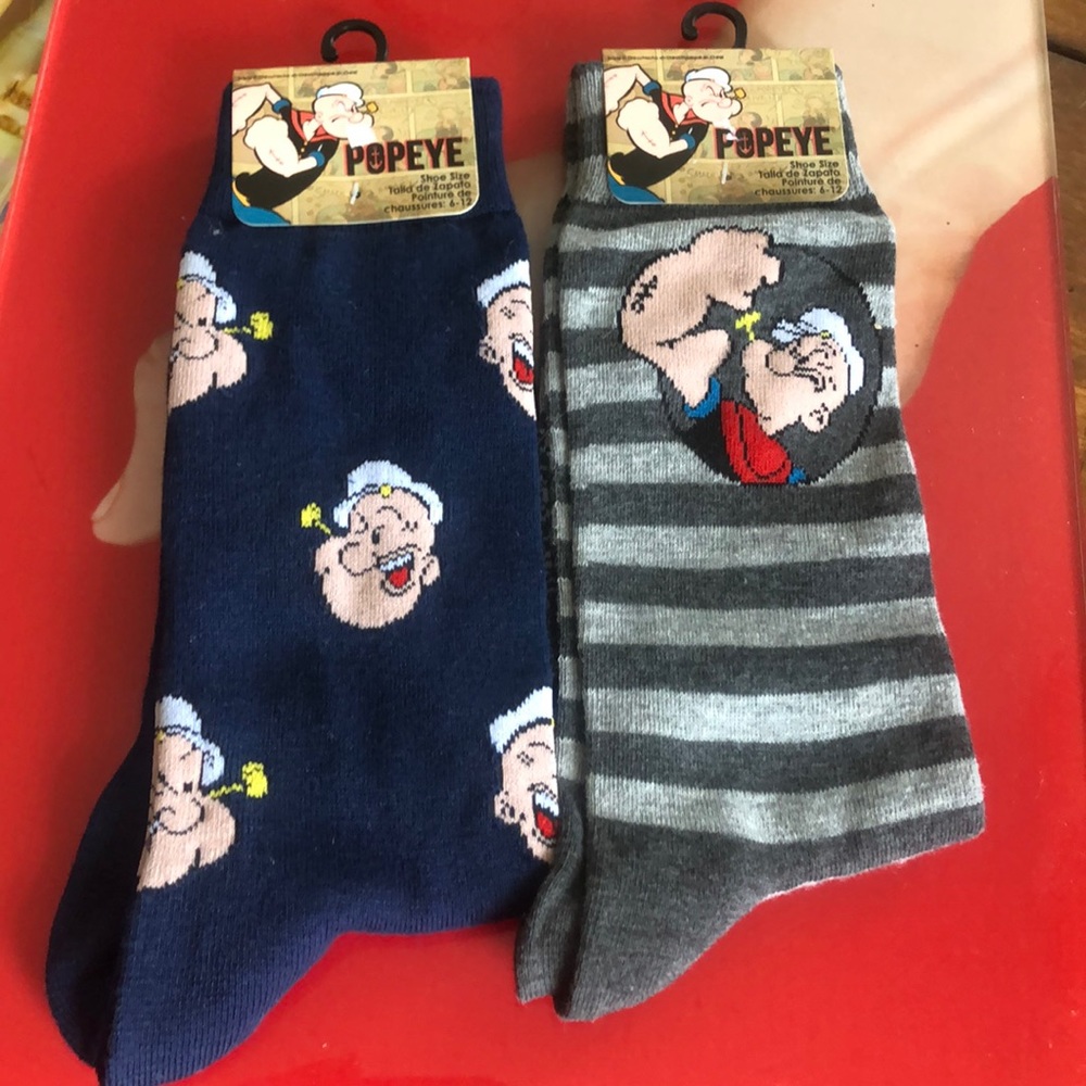 2 Planet Sox Popeye socks